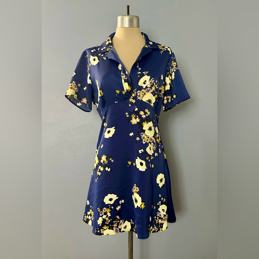 Urban Outfitters Satin Floral Mini Dress